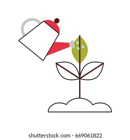 farming sprinkler with plant