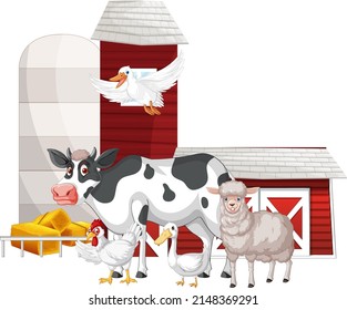 Landwirtschaftsthema mit vielen Tierbeispielen