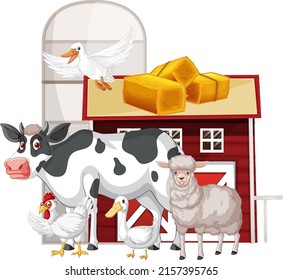 Landwirtschaftsthema mit vielen Tierbeispielen
