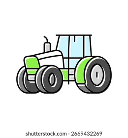 Vector de icono de color de tractor agrícola. signo de tractor agrícola. ilustración de símbolo aislado