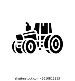 farming tractor glyph icon vector. farming tractor sign. isolated symbol illustration