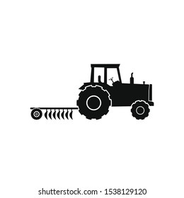 Farming Tractor Icon. Flat Style vector EPS.