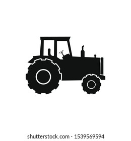 Farming Tractor Icon. Flat Style vector EPS.