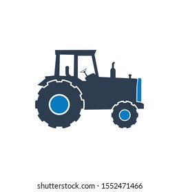 Farming Tractor Icon. Flat Style vector EPS.