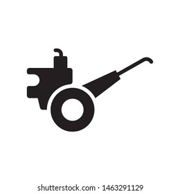 Farming Tractor Icon Glyph Design