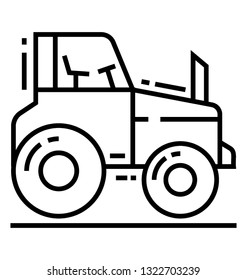 Farming, tractor line icon 