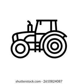 farming tractor side line icon vector. farming tractor side sign. isolated contour symbol black illustration