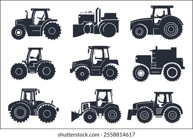 Farming Tractor Vector Designs with High Detail
