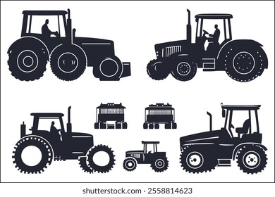 Farming Tractor Vector Designs with High Detail
