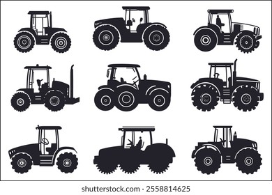 Farming Tractor Vector Designs with High Detail
