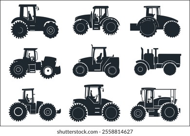 Farming Tractor Vector Designs with High Detail
