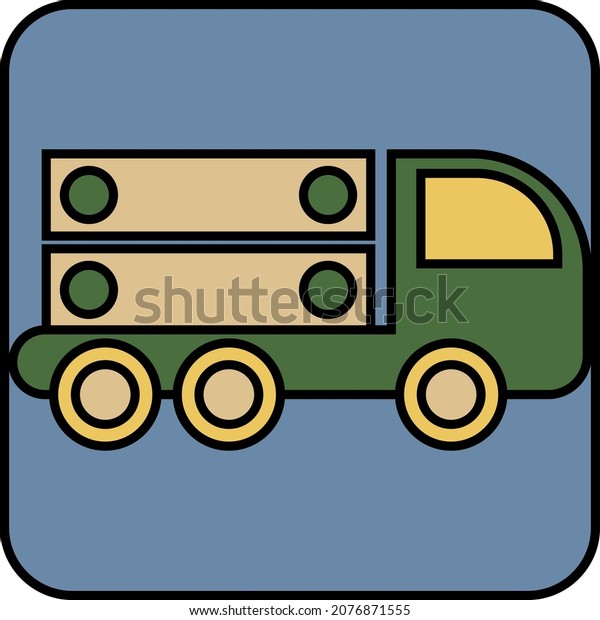 Farming truck, illustration, vector, on a\
white background.