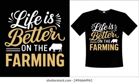 Farming typography calligraphy t-shirt design 