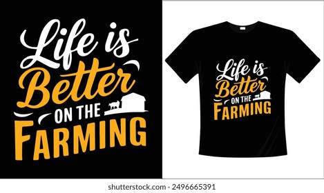 Farming typography calligraphy t-shirt design 