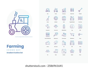Farming vector icons set stock illustration