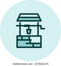 Farming water well, illustration, vector on a white background.