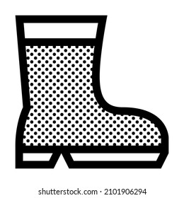 Farming Waterproof Boots. Icon Filled with Dots.