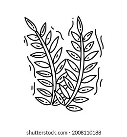 Farming wheat icon. hand drawn icon set, outline black, doodle icon, vector icon design.