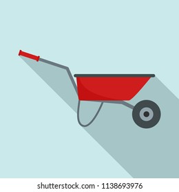 Farming wheelbarrow icon. Flat illustration of farming wheelbarrow vector icon for web design