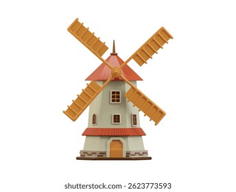 farming windmill loader icon 3d render concept of natural resources and agriculture technology icon vector illustration