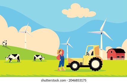 agricultor y animales