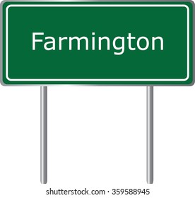 Farmington , Arkansas , road sign green vector illustration, road table, USA city