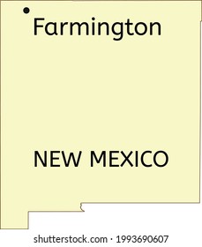 Farmington City Lage in New Mexico State Map