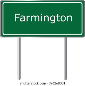 Farmington , Connecticut , road sign green vector illustration, road table, USA city