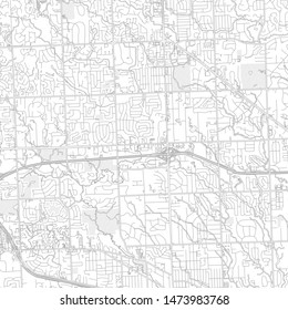 Farmington Hills, Michigan, USA, bright outlined vector map with bigger and minor roads and steets created for infographic backgrounds.