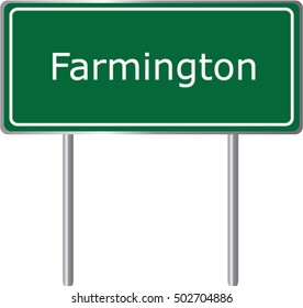 Farmington , Illinois , road sign green vector illustration, road table, USA city