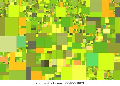 Farmland fields aerial view or data blocks concept. Rectangles abstract geometric background. Glitch art. Vector illustration. Creative coding computational design.