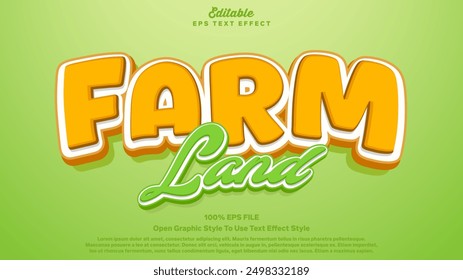 Farmland Game text effect, Editable text bold and fun style.