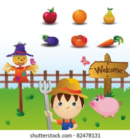 Farmland icons set