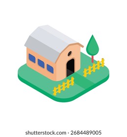 Farmland Isometric vector Style  Illustration 