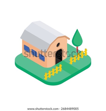 Farmland Isometric vector Style  Illustration 