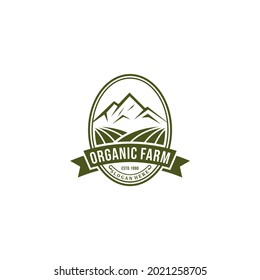 farmland logo in vintage style and on white background