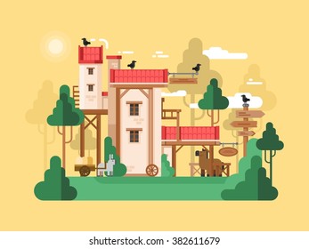 Farmland real estate design flat