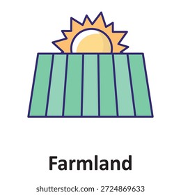 Icono de Vector de tierras agrícolas que puede modificarse o editarse fácilmente

