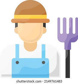 farmworker or agricultural worker Concept, Rancher vector color icon design, Farming and Agriculture symbol, village life Sign, Rural and Livestock stock illustration