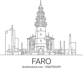 Faro City Line Draw Simple Minimalist