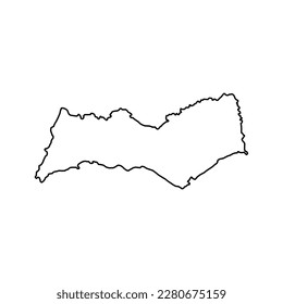 Faro Map, District of Portugal. Vector Illustration.