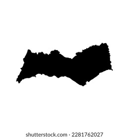 Faro Map, District of Portugal. Vector Illustration.