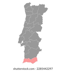 Faro Map, District of Portugal. Vector Illustration.
