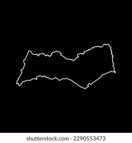 Faro Map, District of Portugal. Vector Illustration.