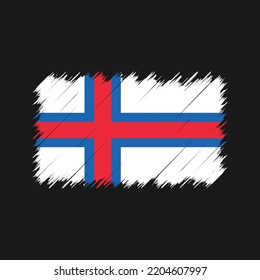 Faroe flag brush strokes painted 