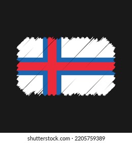 Faroe flag brush strokes painted