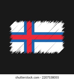 Faroe Flag Brush Strokes Painted