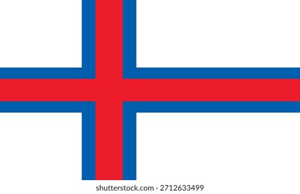 Icono de la bandera de las Islas Feroe en alta calidad utilizado en el país de las Islas Feroe