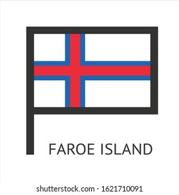 
Faroe Island country flag symbol icon with a white background