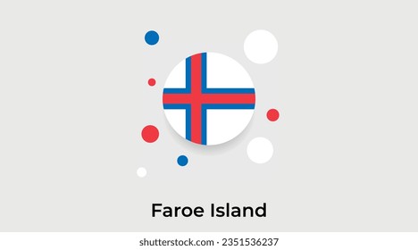 Faroe Island Fahne Blase Kreis um Form Symbol bunte Vektorgrafik